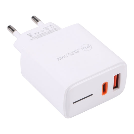LZ-1130 PD 20W Type-C+QC 3.0 USB Fast Charger, Plug Type:EU Plug(White) by buy2fix