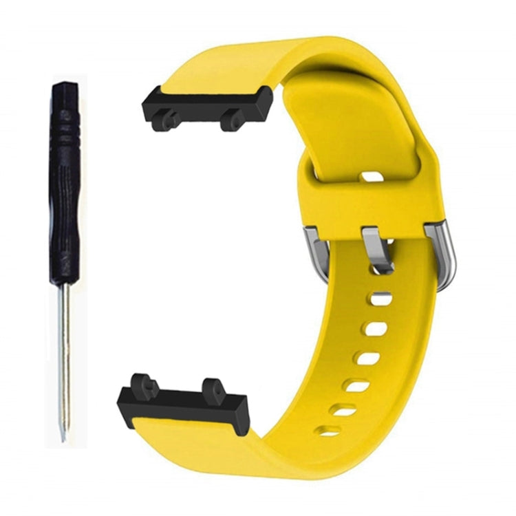 For Amazfit T-Rex 2 Silicone Reverse Buckle Watch Band(Yellow) - Watch Bands by buy2fix | Online Shopping UK | buy2fix