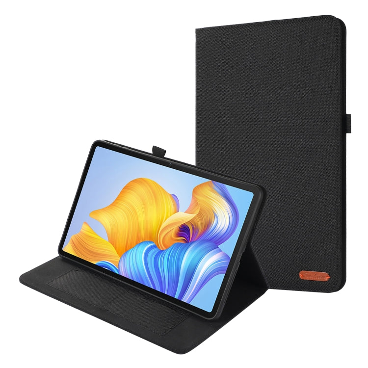 For Honor Pad 8 Fabric PU + TPU Flip Tablet Leather Case(Black) - Honor by buy2fix | Online Shopping UK | buy2fix