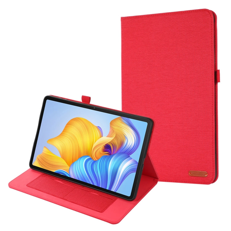For Honor Pad 8 Fabric PU + TPU Flip Tablet Leather Case(Red) - Honor by buy2fix | Online Shopping UK | buy2fix