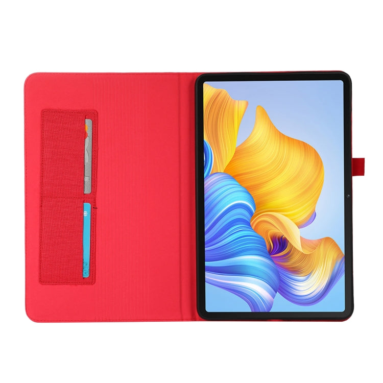For Honor Pad 8 Fabric PU + TPU Flip Tablet Leather Case(Red) - Honor by buy2fix | Online Shopping UK | buy2fix