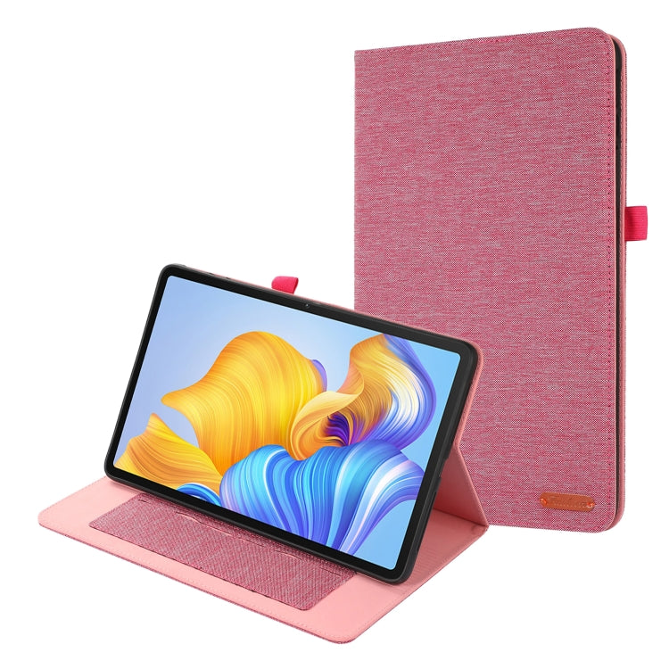 For Honor Pad 8 Fabric PU + TPU Flip Tablet Leather Case(Rose Red) - Honor by buy2fix | Online Shopping UK | buy2fix