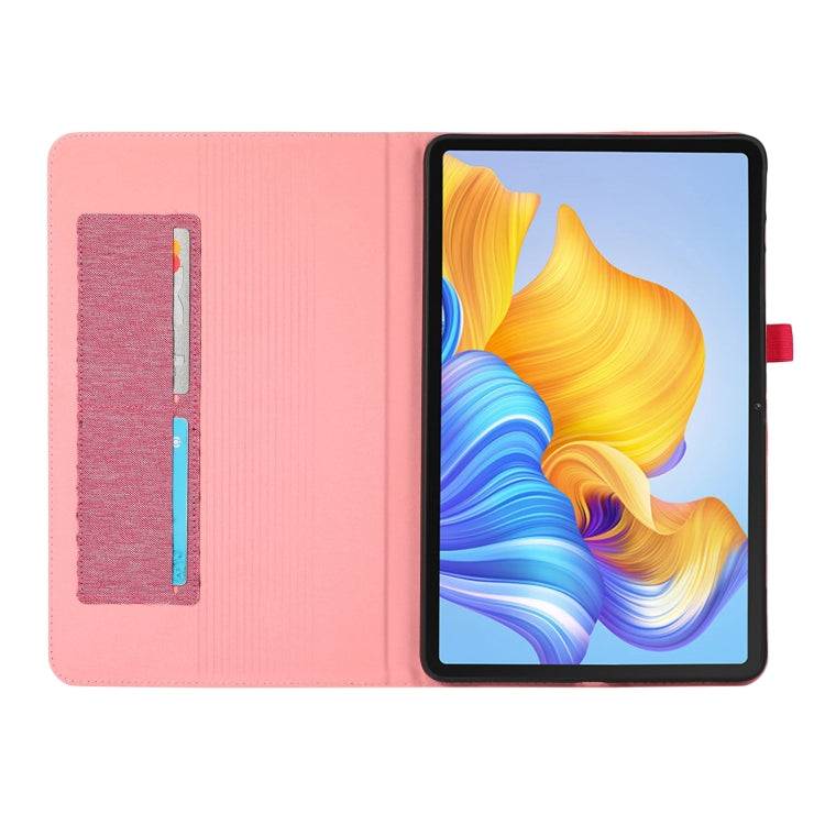 For Honor Pad 8 Fabric PU + TPU Flip Tablet Leather Case(Rose Red) - Honor by buy2fix | Online Shopping UK | buy2fix