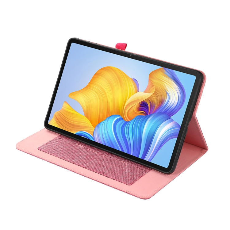 For Honor Pad 8 Fabric PU + TPU Flip Tablet Leather Case(Rose Red) - Honor by buy2fix | Online Shopping UK | buy2fix