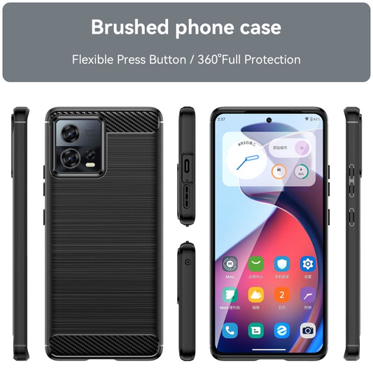 For Motorola Moto S30 Pro Brushed Texture Carbon Fiber TPU Phone Case(Black) by buy2fix