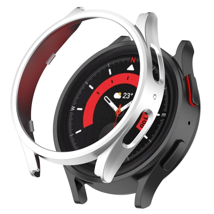 For Samsung Galaxy Watch5 Pro 45mm Half Coverage Hollowed PC Protective Case(Silver) - Watch Cases by buy2fix | Online Shopping UK | buy2fix