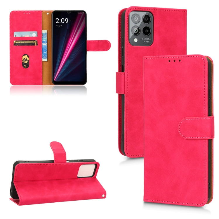 For T-Mobile Revvl 6 Pro 5G Skin Feel Magnetic Flip Leather Phone Case(Rose Red) - More Brand by buy2fix | Online Shopping UK | buy2fix