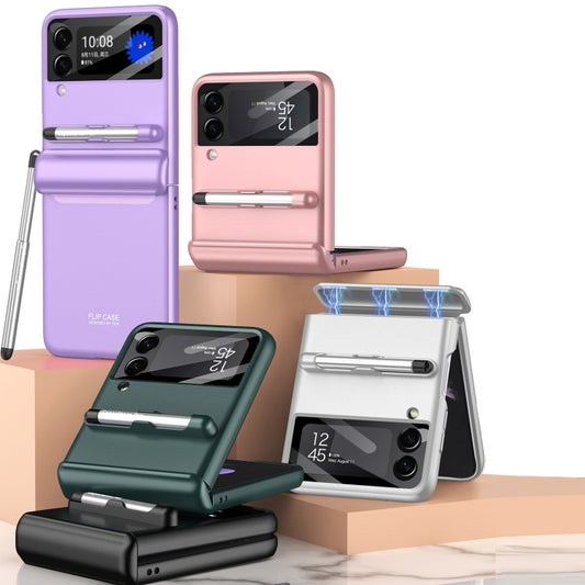 For Samsung Galaxy Z Flip4 GKK Magnetic Full Coverage Phone Flip Case with Pen(Blue) by GKK