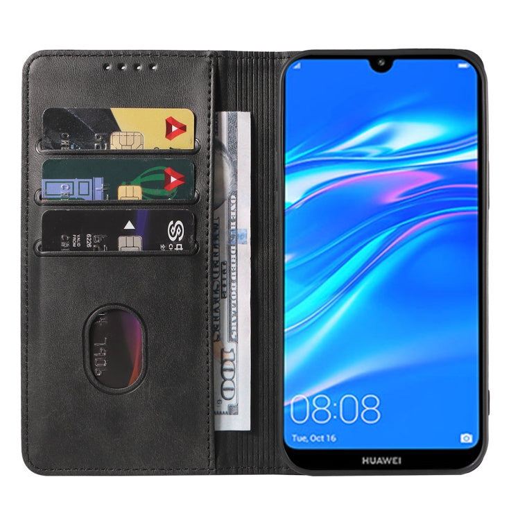 For Huawei Y7 Prime 2019 Magnetic Closure Leather Phone Case(Black) - Huawei Cases by buy2fix | Online Shopping UK | buy2fix