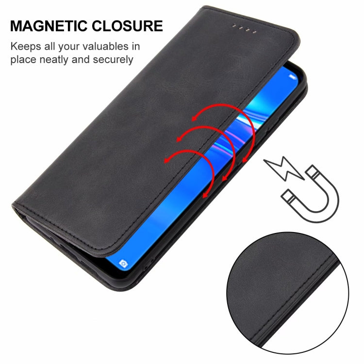 For Huawei Y7 Prime 2019 Magnetic Closure Leather Phone Case(Black) - Huawei Cases by buy2fix | Online Shopping UK | buy2fix
