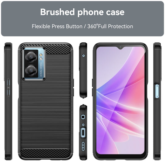 For OPPO A57S Carbon Fiber Brushed Texture TPU Case(Black) by buy2fix