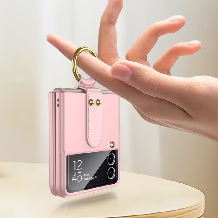 For Samsung Galaxy Z Flip4 GKK Ultra-thin PC Full Coverage Phone Flip Case with Ring Holder(Wine Red) by GKK