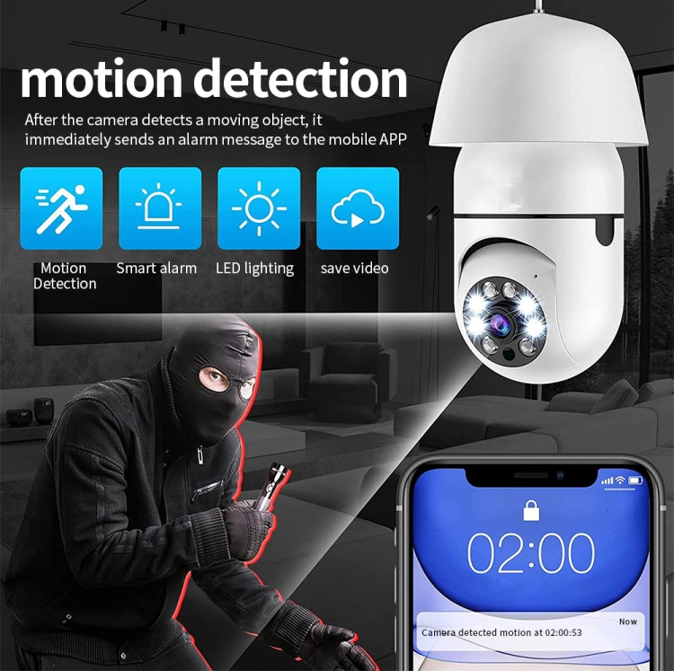 A6 2MP HD Light Bulb WiFi Camera Support Motion Detection/Two-way Audio/Night Vision/TF Card With 8G Memory Card - Light Bulb Camera by buy2fix | Online Shopping UK | buy2fix