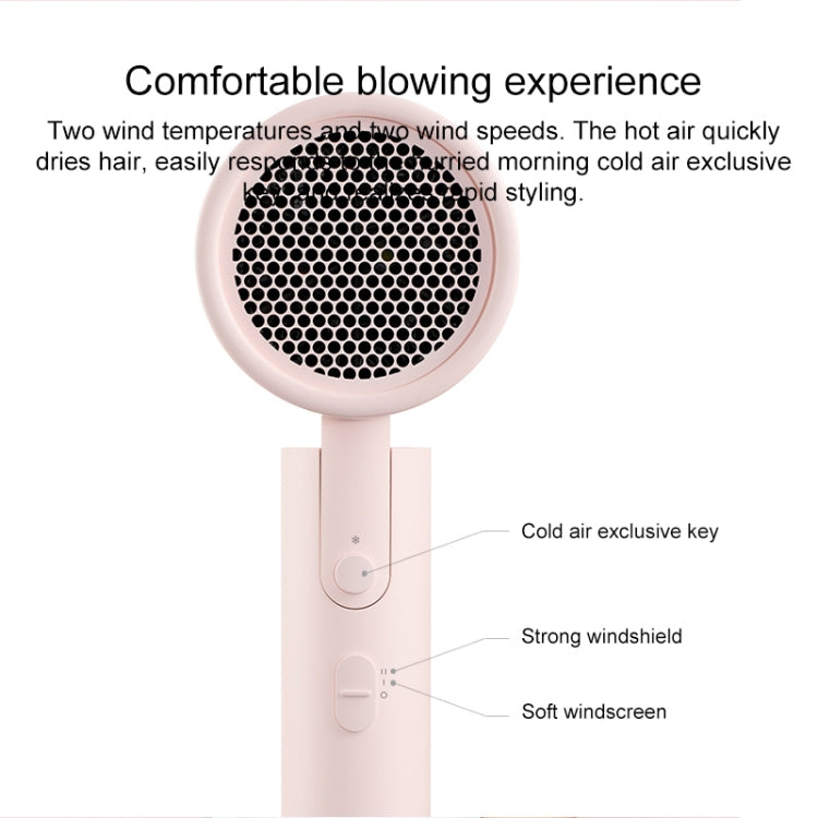 Original Xiaomi Mijia H100 Negative Ion Portable Electric Hair Dryer, US Plug(Pink) - Hair Dryers & Accessories by Xiaomi | Online Shopping UK | buy2fix