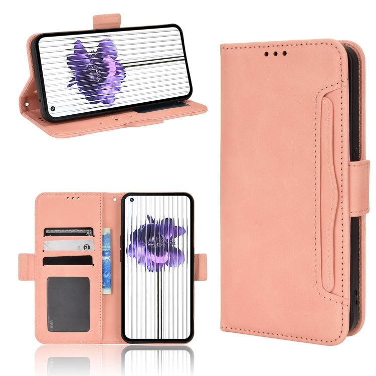 For Nothing Phone 1 Skin Feel Calf Texture Card Slots Leather Phone Case(Pink) - Nothing Cases by buy2fix | Online Shopping UK | buy2fix