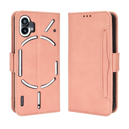 For Nothing Phone 1 Skin Feel Calf Texture Card Slots Leather Phone Case(Pink) - Nothing Cases by buy2fix | Online Shopping UK | buy2fix
