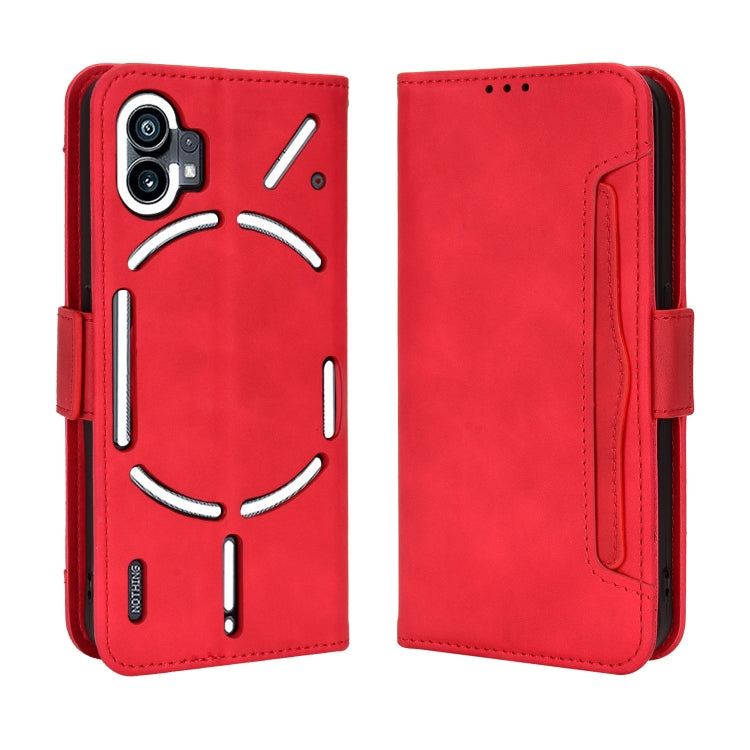 For Nothing Phone 1 Skin Feel Calf Texture Card Slots Leather Phone Case(Red) - Nothing Cases by buy2fix | Online Shopping UK | buy2fix