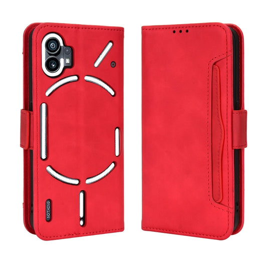 For Nothing Phone 1 Skin Feel Calf Texture Card Slots Leather Phone Case(Red) - Nothing Cases by buy2fix | Online Shopping UK | buy2fix