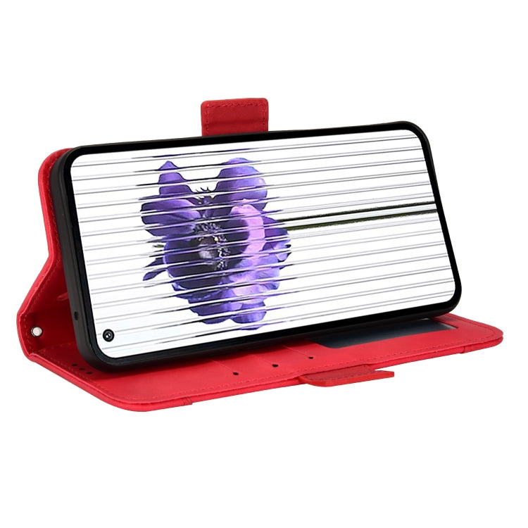 For Nothing Phone 1 Skin Feel Calf Texture Card Slots Leather Phone Case(Red) - Nothing Cases by buy2fix | Online Shopping UK | buy2fix