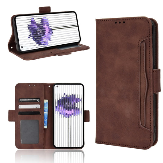 For Nothing Phone 1 Skin Feel Calf Texture Card Slots Leather Phone Case(Brown) - Nothing Cases by buy2fix | Online Shopping UK | buy2fix