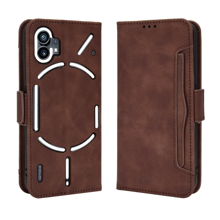 For Nothing Phone 1 Skin Feel Calf Texture Card Slots Leather Phone Case(Brown) - Nothing Cases by buy2fix | Online Shopping UK | buy2fix