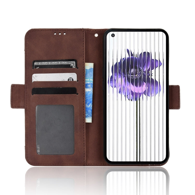 For Nothing Phone 1 Skin Feel Calf Texture Card Slots Leather Phone Case(Brown) - Nothing Cases by buy2fix | Online Shopping UK | buy2fix