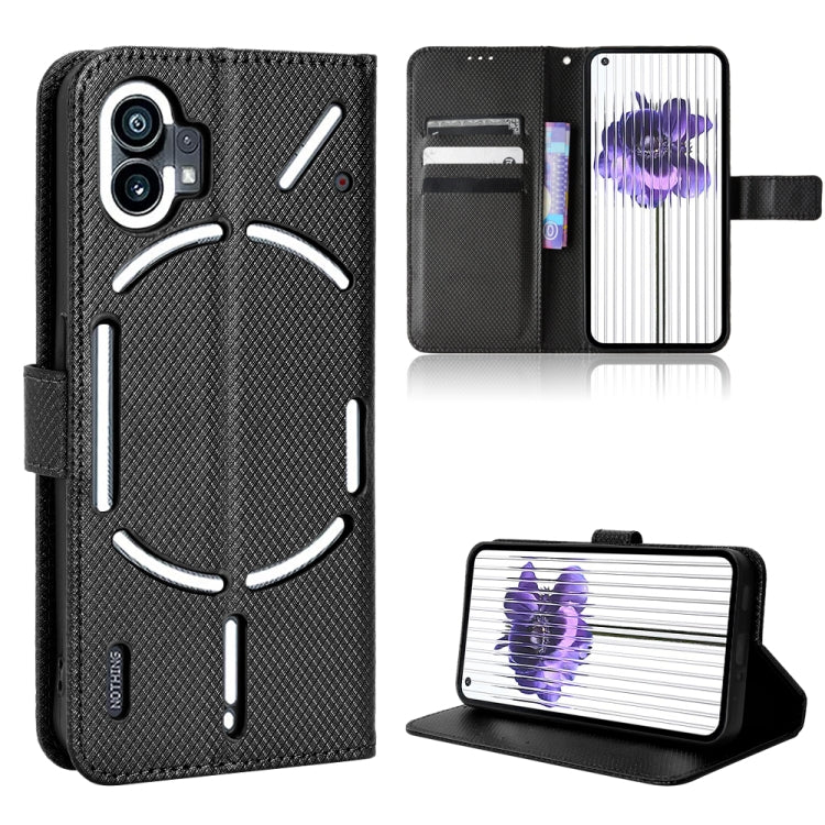 For Nothing Phone 1 Diamond Texture Leather Phone Case(Black) - Nothing Cases by buy2fix | Online Shopping UK | buy2fix