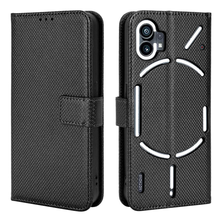For Nothing Phone 1 Diamond Texture Leather Phone Case(Black) - Nothing Cases by buy2fix | Online Shopping UK | buy2fix