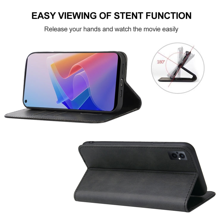 For OPPO F21 Pro 5G Magnetic Closure Leather Phone Case(Black) - OPPO Cases by buy2fix | Online Shopping UK | buy2fix
