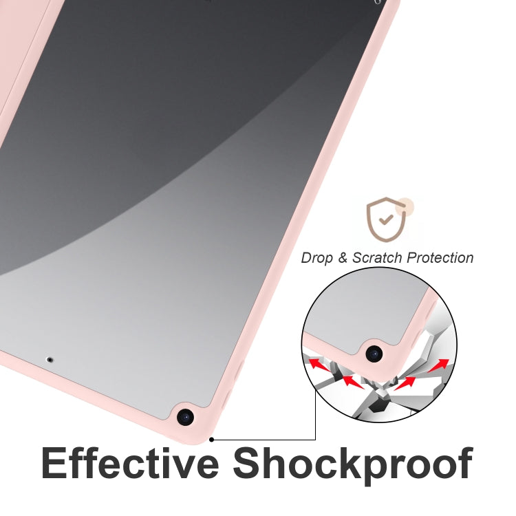 Acrylic 3-folding Smart Leather Tablet Case For iPad 9.7 2018/2017(Pink) - iPad 9.7 (2018) & (2017) Cases by buy2fix | Online Shopping UK | buy2fix
