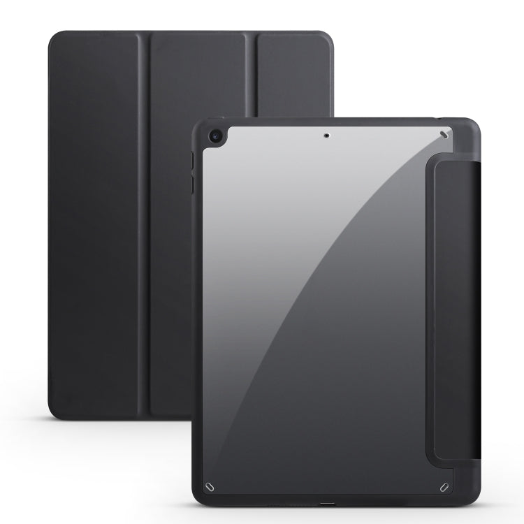For iPad 10.2 2021/2020/2019 Acrylic 3-folding Smart Leather Tablet Case(Black) - iPad 10.2 Cases by buy2fix | Online Shopping UK | buy2fix