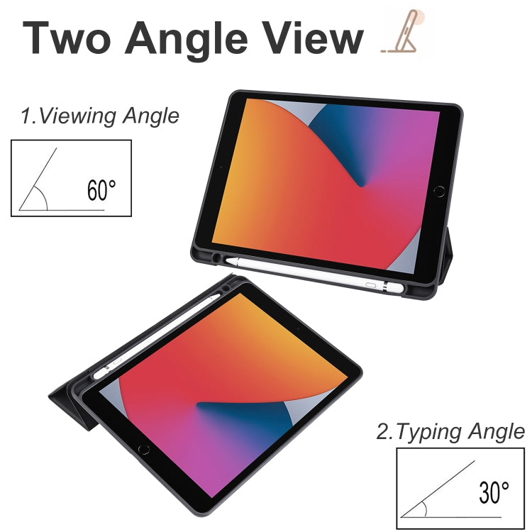For iPad 10.2 2021/2020/2019 Acrylic 3-folding Smart Leather Tablet Case(Black) - iPad 10.2 Cases by buy2fix | Online Shopping UK | buy2fix