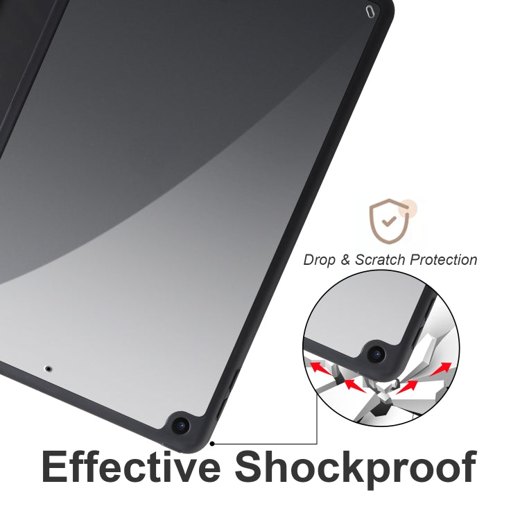 For iPad 10.2 2021/2020/2019 Acrylic 3-folding Smart Leather Tablet Case(Black) - iPad 10.2 Cases by buy2fix | Online Shopping UK | buy2fix