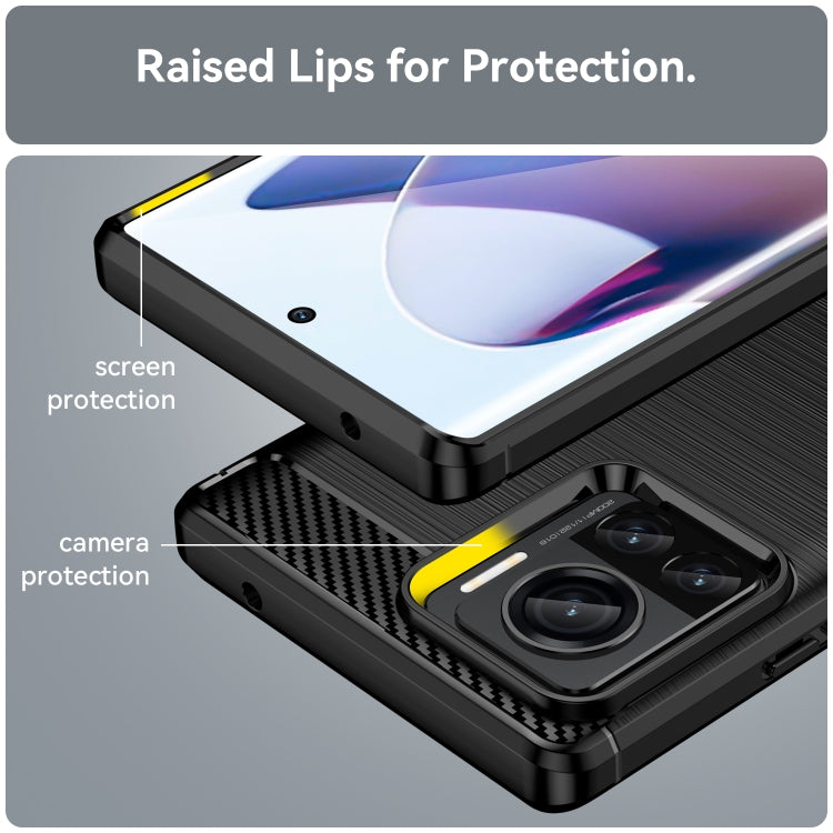 For Motorola Moto X30 Pro/Edge 30 Ultra Brushed Texture Carbon Fiber TPU Phone Case(Black) by buy2fix