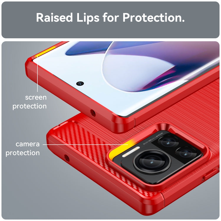 For Motorola Moto X30 Pro/Edge 30 Ultra Brushed Texture Carbon Fiber TPU Phone Case(Red) by buy2fix
