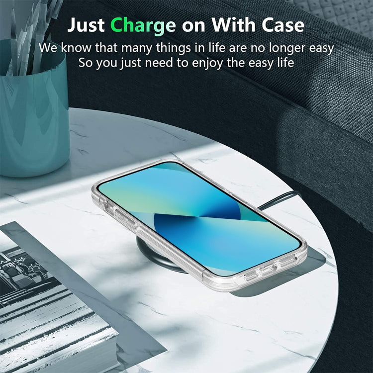 For iPhone 14 Pro Max Transparent Armor Phone Case (Blue) by buy2fix