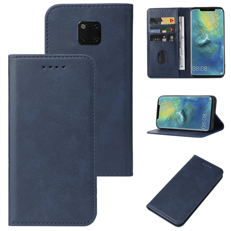 For Huawei Mate 20 Pro Magnetic Closure Leather Phone Case(Blue) - Huawei Cases by buy2fix | Online Shopping UK | buy2fix