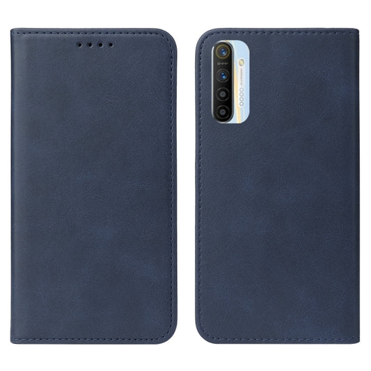 For Realme XT Magnetic Closure Leather Phone Case(Blue) by buy2fix