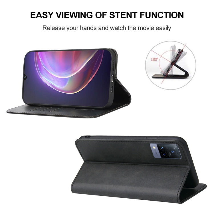 For vivo V21 5G Magnetic Closure Leather Phone Case(Black) - vivo Cases by buy2fix | Online Shopping UK | buy2fix