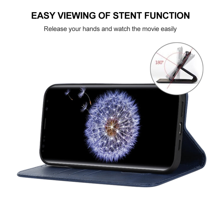 For Samsung Galaxy S9 Magnetic Closure Leather Phone Case(Blue) - Galaxy Phone Cases by buy2fix | Online Shopping UK | buy2fix