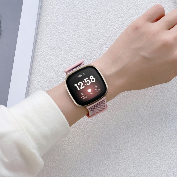 For Fitbit Versa 3 Nylon Rubber Buckle Watch Band(Black) - Watch Bands by buy2fix | Online Shopping UK | buy2fix