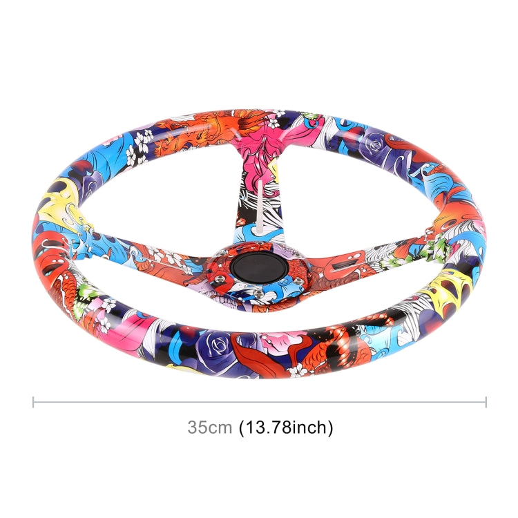 35cm Car Racing Graffiti ABS Steering Wheel(Style 2) - Steering Wheel Accessories by buy2fix | Online Shopping UK | buy2fix