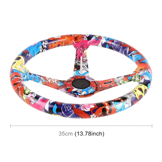 35cm Car Racing Graffiti ABS Steering Wheel(Style 2) - Steering Wheel Accessories by buy2fix | Online Shopping UK | buy2fix