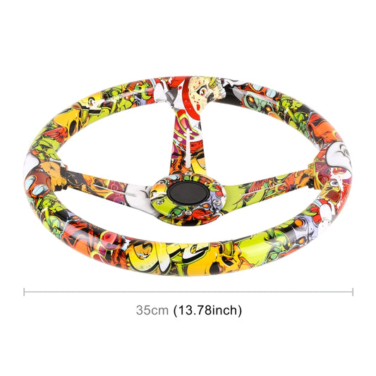 35cm Car Racing Graffiti ABS Steering Wheel(Style 3) - Steering Wheel Accessories by buy2fix | Online Shopping UK | buy2fix