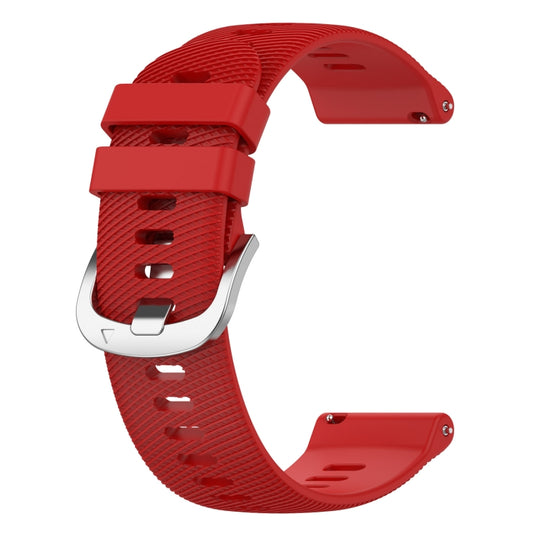 For Garmin Venu 2Plus 20mm Cross Textured Silicone Watch Band(Red) by buy2fix