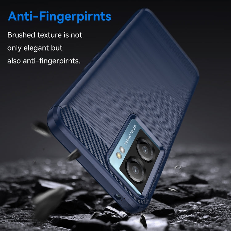 For OnePlus Nord N20 SE Brushed Texture Carbon Fiber Shockproof TPU Phone Case(Navy Blue) - OnePlus Cases by buy2fix | Online Shopping UK | buy2fix