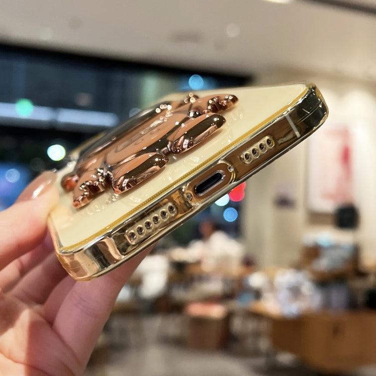 For iPhone 13 Plating Astronaut Holder TPU Phone Case(Black) - iPhone 13 Cases by buy2fix | Online Shopping UK | buy2fix
