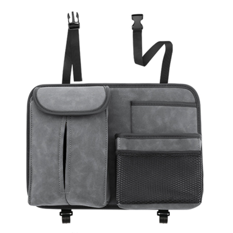 Car Seat Back Hanging Bag Sheepskin Leather Storage Bag With Hook(Grey) - Seat Accessories by buy2fix | Online Shopping UK | buy2fix