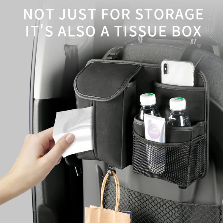 Car Seat Back Hanging Bag Sheepskin Leather Storage Bag With Hook(Grey) by buy2fix