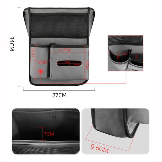 Car Center Console Hanging Bag Sheepskin Leather Storage Bag(Blue) by buy2fix